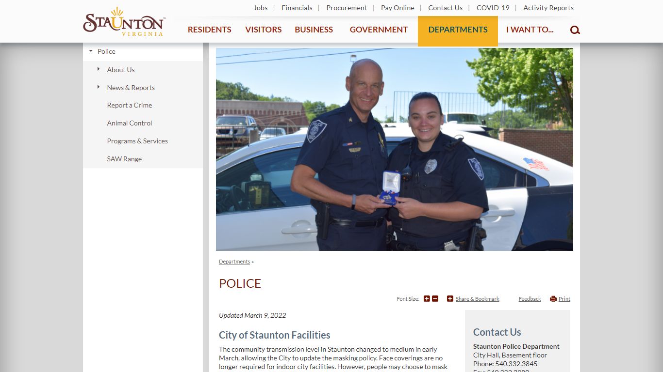 Police | City of Staunton